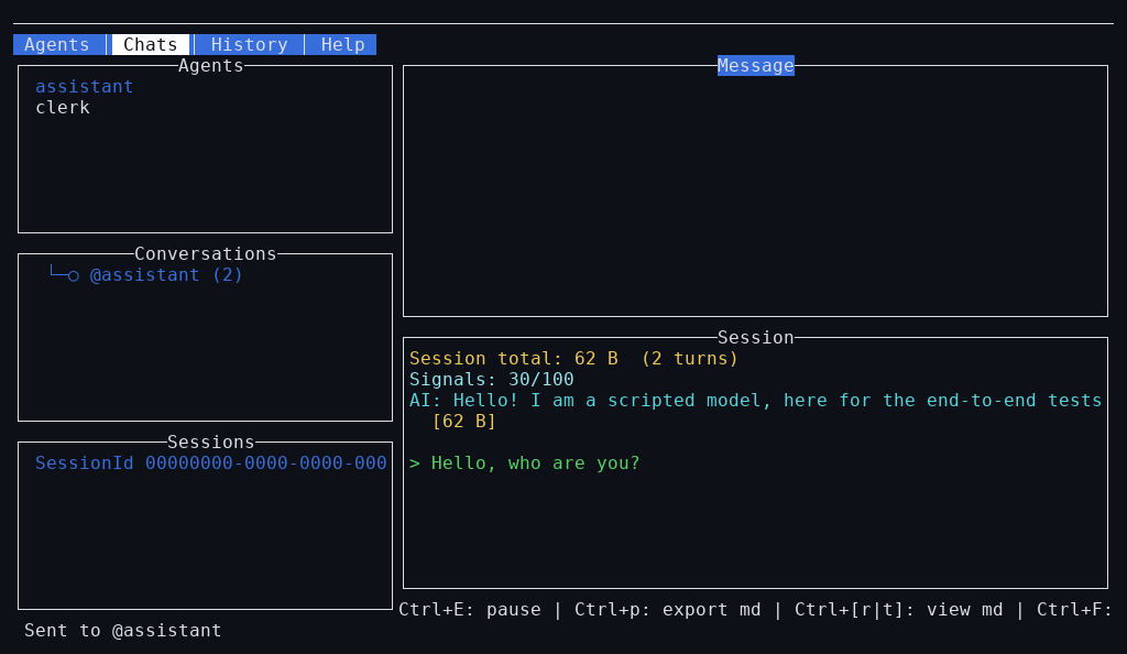 A reply from the scripted model